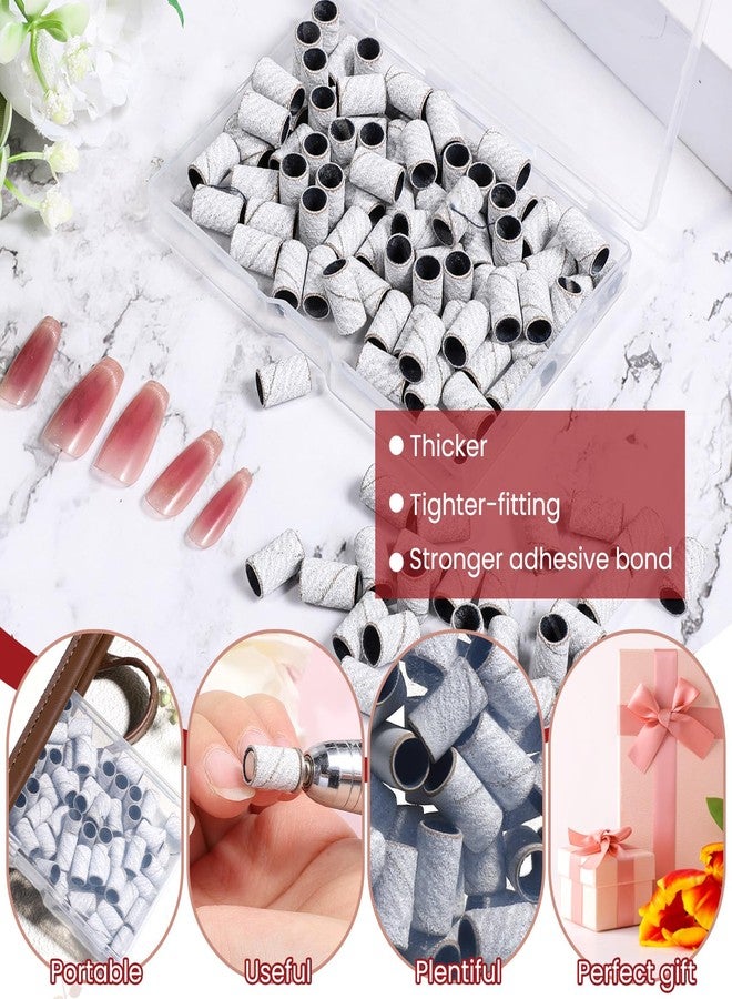 Alrhso 200 Pcs Nails Sanding Band 180 Grit Mini Sanding Band with 2 Pcs 3/32” Nail-Sanding Bit for Natural Nail, Gel Nail, Acrylic Nails, Manicure and Pedicure - Image 5